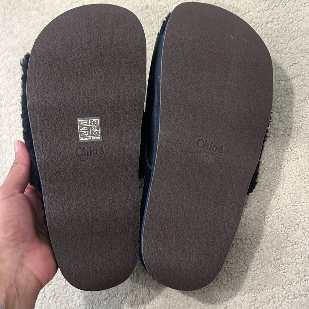 Chloe Wavy Shearling Slides NEW Size 40 - Picture 7 of 7